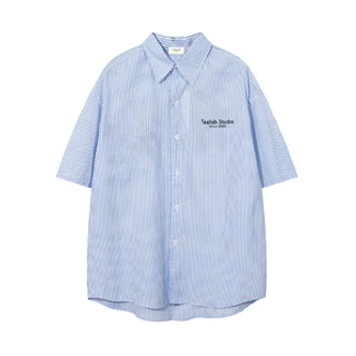 Áo Sơ Mi Kẻ Sọc Ngắn Tay Dukeen Local Brand Unisex Oxford Shirt