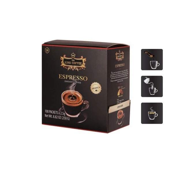 ( Date:07/03/2026) Cà Phê Hoà Tan ESPRESSO TNI King Coffee Hộp 100 Gói * 2.5g