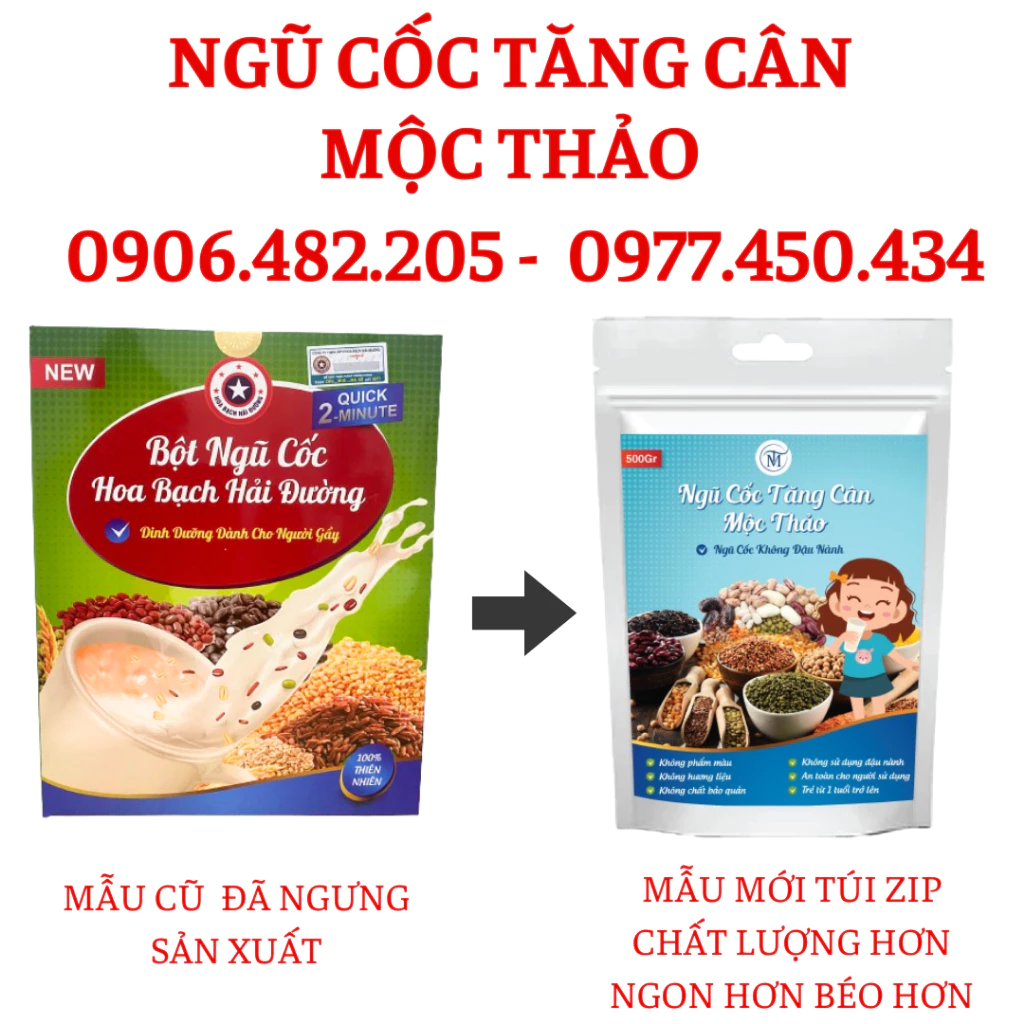 Bột Ngũ Cốc Mộc Thảo - Tăng Cân - Bổ Sung - Dinh Dưỡng - Lợi Sữa - Giúp Ăn Ngon Miệng - Ngủ Ngon Giấc.