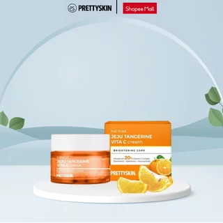 Kem Trắng Da Phục Hồi Pretty Skin Hàn Quốc The Pure Jeju Tangerine Vita C Cream 52ml Dưỡng Ẩm Mờ Thâm Nám Tàn Nhang