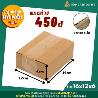 Hộp carton đóng hàng 16x12x6 size nhỏ đựng phụ kiện, mỹ phẩm giá rẻ - Hộp Carton HT