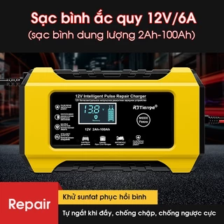 Sạc bình ắc quy 12V 100Ah TIANYE có khử sunfat dòng sạc 12V 6A