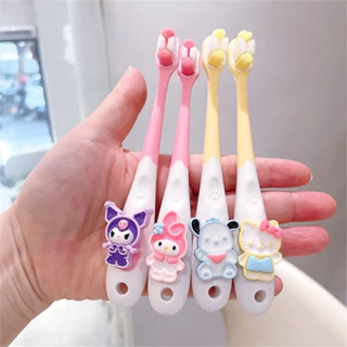 Set 4  Kawaii sanrio Bàn Chải Đánh Răng Lông Mềm Cho Bé 2-12 Tuổi