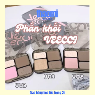 Bảng phấn tạo khối và bắt sáng / má hồng 4ô VEECCI 8g