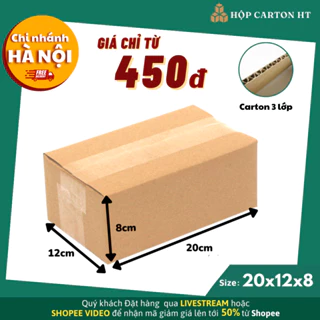 20x12x8 Combo 10 hộp carton, thùng giấy cod gói hàng, hộp bìa carton đóng hàng giá rẻ