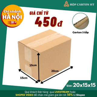 Combo 10 Hộp Carton Đóng Hàng 20x15x15 Thùng Giấy Gói Hàng COD 3 Lớp dày dặn - Hộp Carton HT