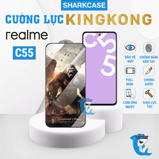 Kính cường lực Realme C55 KingKong full màn chống bám vân tay bảo vệ màn hình điện thoại