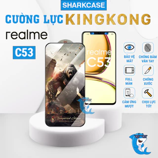 Kính cường lực Realme C53 KingKong full màn chống bám vân tay bảo vệ màn hình điện thoại