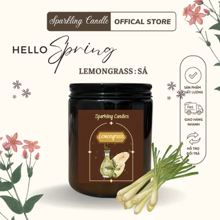 Nến Thơm Sparkling Candle mùi Lemongrass ( Sả ) Tinh Dầu Tự Nhiên Không Khói