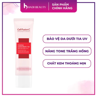 Kem chống nắng Cell Fusion C Toning Sunscreen 100 SPF50 lành tính an toàn cho da nhạy cảm, bảo vệ da khỏi tia UV