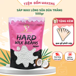 Sáp Wax Lông Nóng 500g ❣️Tặng Quà ❣️Sáp Wax Lông Sữa Dừa Trắng Mùi Thơm , Wax Nách , Chân Tay Siêu Bám Lông, Lành Tính