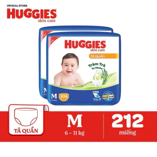 [SIÊU NHIỀU MIẾNG] Tã quần Huggies Tràm Trà Tự Nhiên SKINCARE Pants Mega Jumbo M106/L104/XL88/XXL80