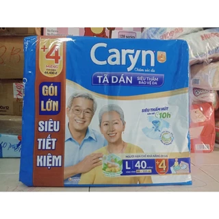 [TẶNG 4 MIẾNG]Tã Bỉm Dán Người Lớn Caryn Siêu Thấm Size L 40 Miếng Gói Siêu Tiết KiệM vòng 68-122CM