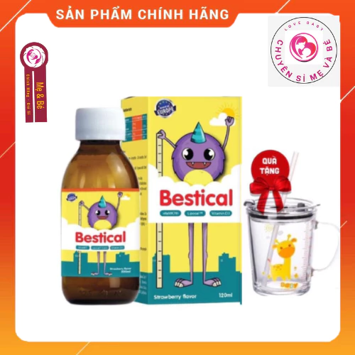 Bestical bổ sung canxi và vitamin d3k2 giúp tăng chiều cao vượt trội cho bé chai 120ml + quà tặng bé