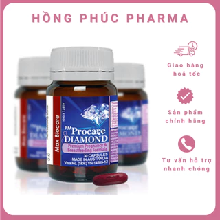 PM Procare Diamond - Vitamin tổng hợp cho bà bầu (Lọ 30 viên), Bổ sung chất dinh dưỡng dưỡng ,sắt Folic DHA cho mẹ và bé