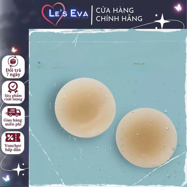 Miếng dán đầu ti, nhũ hoa LE'S EVA silicon siêu dày, siêu dai không lộ sử dụng được nhiều lần DN02- LEEVA STORE