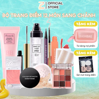 Bộ trang điểm đầy đủ 12 món sang chảnh set makeup bộ trang điểm cho người mới makeup đi chơi đi tiệc ZENTOP