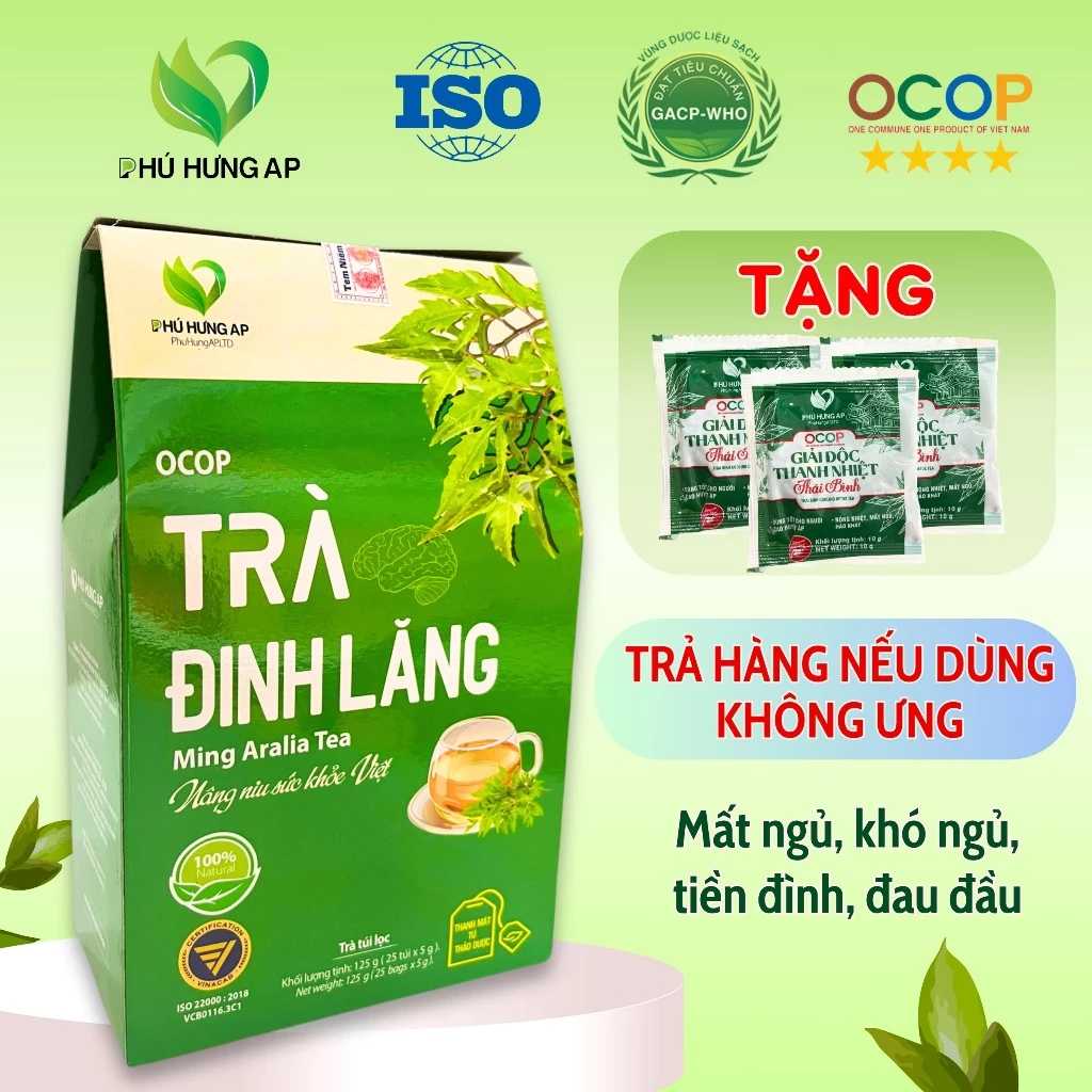 Trà đinh lăng hỗ trợ hoạt huyết, an thần, lợi sữa, bồi bổ cơ thể, trà thảo dược AP Phú Hưng