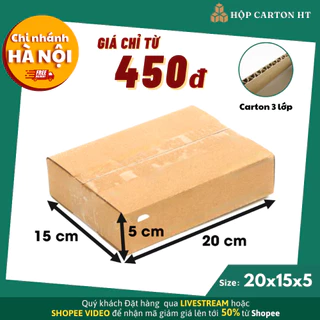 Hộp carton đóng hàng 20x15x5 đựng giày dép, phụ kiện đồ gia dụng giá rẻ - Hộp Carton HT