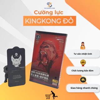 Cường Lực KingKong Đỏ Chống Nhìn Trộm Cho Các Dòng lphone Có Kèm Qùa Tặng Phụ Kiện