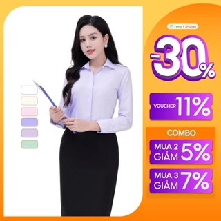 Áo sơ mi nữ các màu Thái Hòa thiết kế dài tay công sở vải cotton cao cấp 23ASW-102