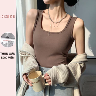 Áo ba lỗ dáng ôm cổ chữ U chất thun tăm mềm dày dặn phong cách năng động DESIRE AN-H237