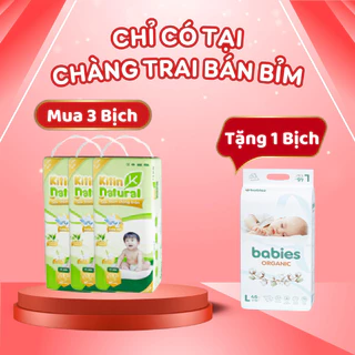 [ 3 Bịch Kitin Tặng 1 Bịch Babies ] Tã Bỉm Kitin Natural Size NB56/S50/M44/L40/XL38/XXL36/XXXL34 mỏng mịn, chống hăm