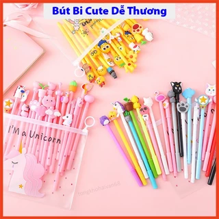 Bút bi gel cute, bút bi nước CT39 mực Đen ngòi 0.5mm đồ dùng học tập màu dễ thương ngộ nghĩnh