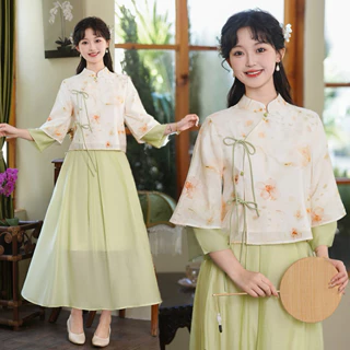 [Order]Co ảnh thật Bộ cổ trang trung hoa hán phục pháp phục vintage thiền chay đi lễ chùa trà đạo đồng phục spa