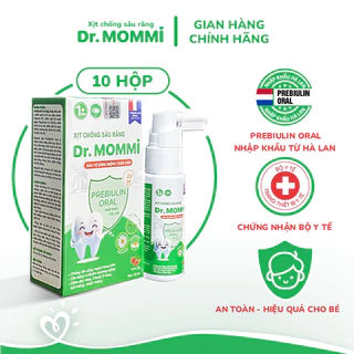 Combo 10 hộp Xịt chống sâu răng Dr. Mommi, ngừa sâu răng, hôi miệng, sạch mảng bám cho bé từ 1 tuổi