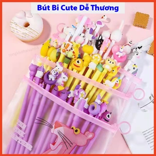 Bút bi CT39 mực Đen ngòi 0.5mm  gel cute, bút bi nước màu dễ thương ngộ nghĩnh đồ dùng học tập văn phòng phẩm