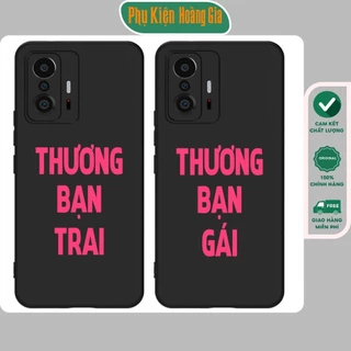 Ốp lưng Xiaomi Mi 11T / Mi 11T Pro dẻo chống sốc in chữ Thương Bạn Gái - Thương Bạn Trai.