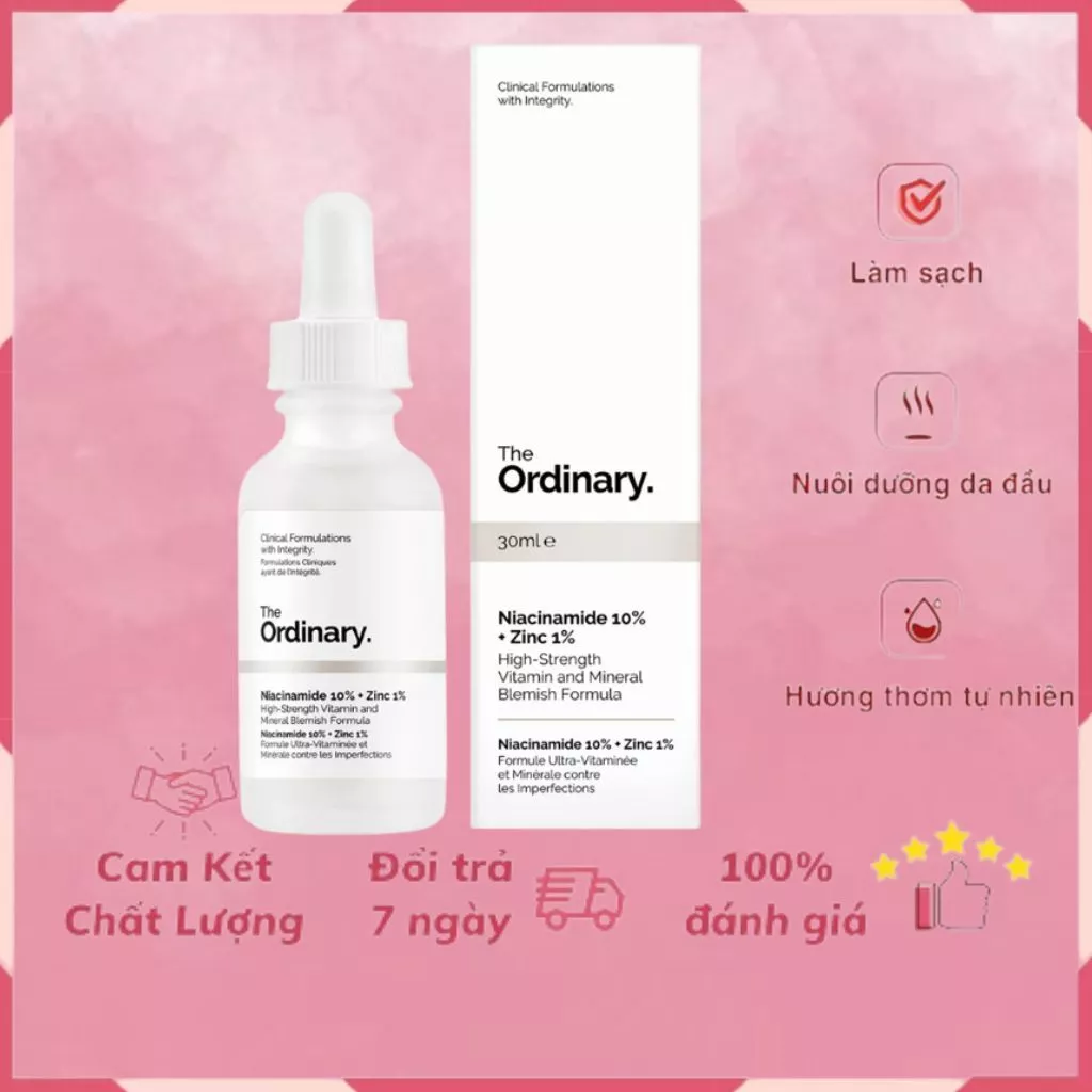 Tinh Chất The Ordinary Niacinamide 10% + Zinc 1% giảm mụn, mờ thâm 30ml