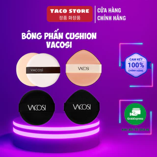 Bông Phấn Vacosi Cushion Đen PU06 Đánh Phấn Nước Mềm Mịn