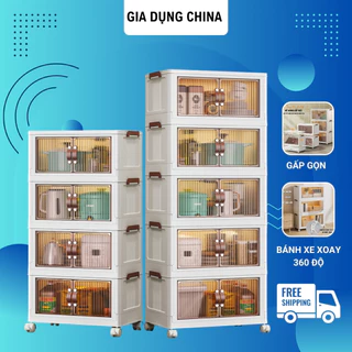 Tủ để đồ nhà bếp, tủ để sách đồ ăn vặt, tủ nhựa gấp gọn đa năng tiện lợi chất liệu nhựa PP cao cấp