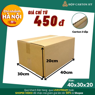 40x30x20 hộp carton đóng hàng thùng giấy carton gói hàng giá rẻ - Hộp carton HT