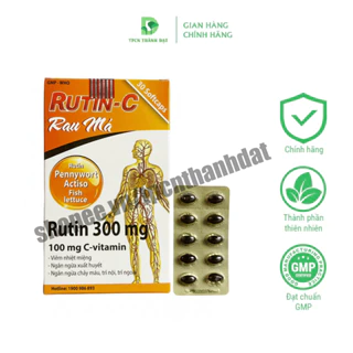 Viên uống mát gan Rutin C bổ sung vitamin c hỗ trợ giải độc gan, tăng sức đề kháng - Hộp 30 viên