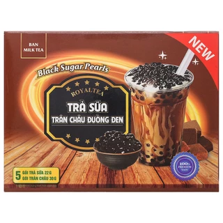 Trà sữa trân châu đường đen Ban Milk Tea 260g (5 gói trà sữa + 5 gói trân châu)