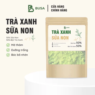 Bột trà xanh sữa non oganic Mặt nạ bột giúp bóc bã nhờn, mờ thâm, dưỡng trắng - BUSA