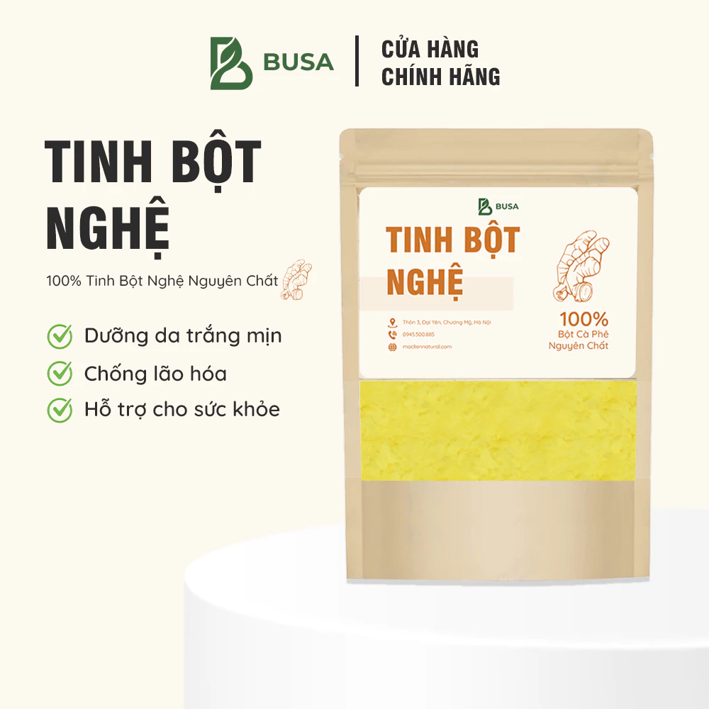 Tinh bột nghệ nguyên chất ,trắng da, giảm mụn, mờ thâm nám, hỗ trợ tiêu hoá 100% oganic - BUSA OFFICIAL