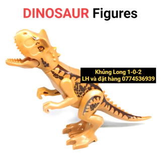 Đồ Chơi Khủng Long Carnotaurus Màu Nâu Cam Size Nhỏ dài 12cm x cao 8cm