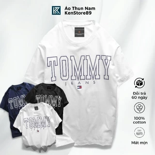 Áo Thun Unisex Nam Nữ Cổ Tròn Tommy030 JEANS Chất Liệu Co Gĩan Ngắn Tay Cotton 100% KENSTORE89 ATK030