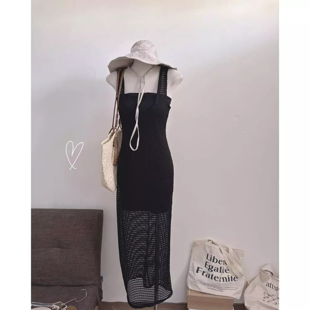 🍊Set đầm cúp ngực body + đầm lưới lỗ + dây - NÂU🔥  MEOINDAHOUS 🔥 FREESIZE ( VUI LÒNG IB MÈO ĐỂ ĐƯỢC TƯ VẤN KÍCH CỠ Ạ )