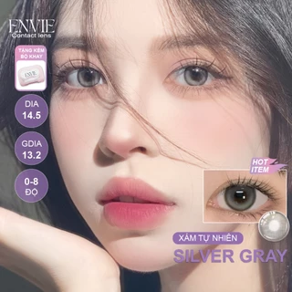 Lens cận Loạn 0-8 Độ ENVIE Kính Contact Lens Đeo Mắt Dãn To Tròn Áp Tròng Không Cận Loạn Màu Xám Silver Gray 14.2 14.5mm