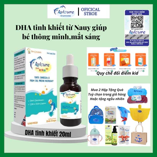 DHA cho bé Avisure DHA smart kid DHA tinh khiết từ Na Uy cho trẻ dạng nhỏ giọt 20ml Date mới