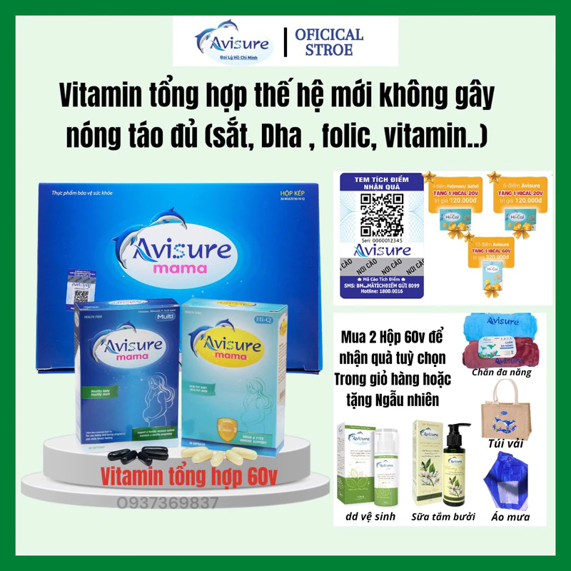 Tích điểm - Vitamin tổng hợp dành cho bà bầu, trước và sau sinh Avisure Mama Date mới