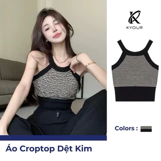 KYOUR Áo Croptop Dệt Kim 2 Dây Dáng Ôm Thời Trang Mùa Hè Quyến Rũ Cho Nữ