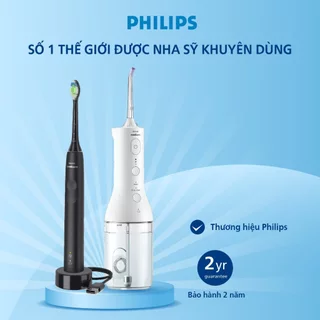 Combo bàn chải điện Philips sonic HX3671/54 + tăm nước làm sạch răng miệng HX3826/31, bảo hành 2 năm | Hàng chính hãng