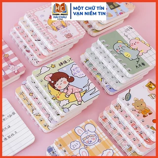 Sổ Tay Ghi Chép Mini Sổ Note Mini Cute, Sổ Nhật Ký Nhỏ  Dễ Thương Lò Xo Tiện Lợi, Thiết Kế Dễ Thương 80 Trang A7 Có Dòng