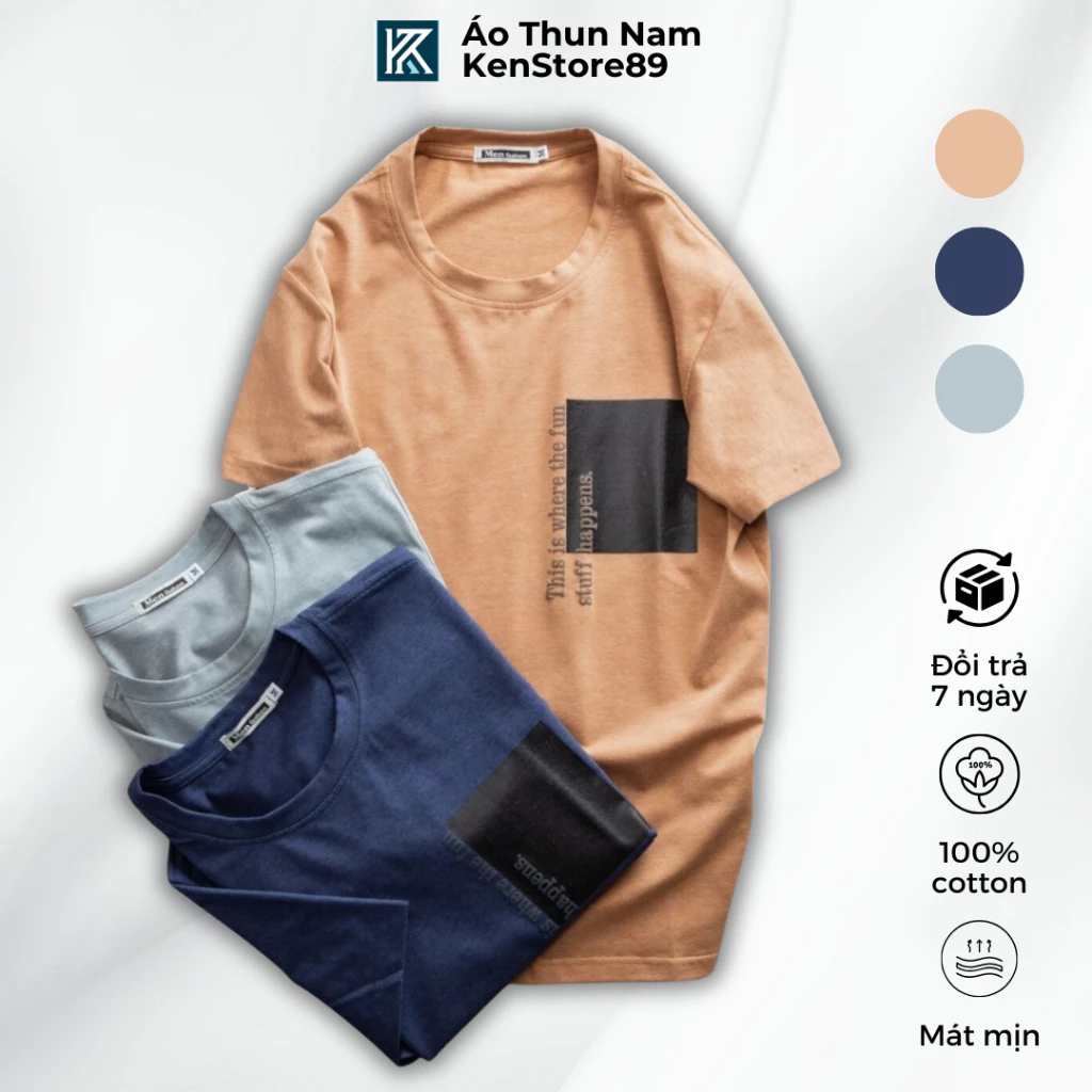 Áo Thun Nam Cổ Tròn STRONG Vải Cotton Co Dãn Thoáng Mát Thấm Hút Cao Cấp KENSTORE89 ATP217